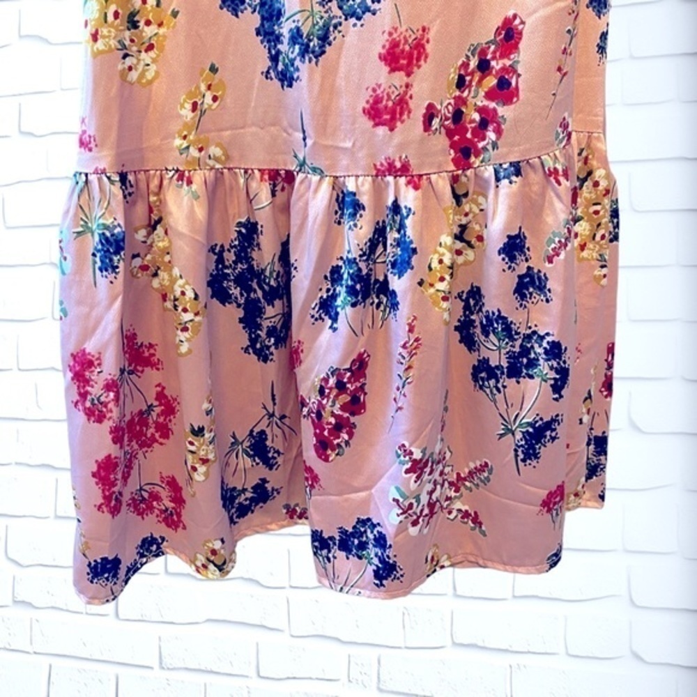 Lulus Mystic Mondays Pink Floral Print Wrap Maxi Dress, Short Sleeves size XS/S - Picture 11 of 15